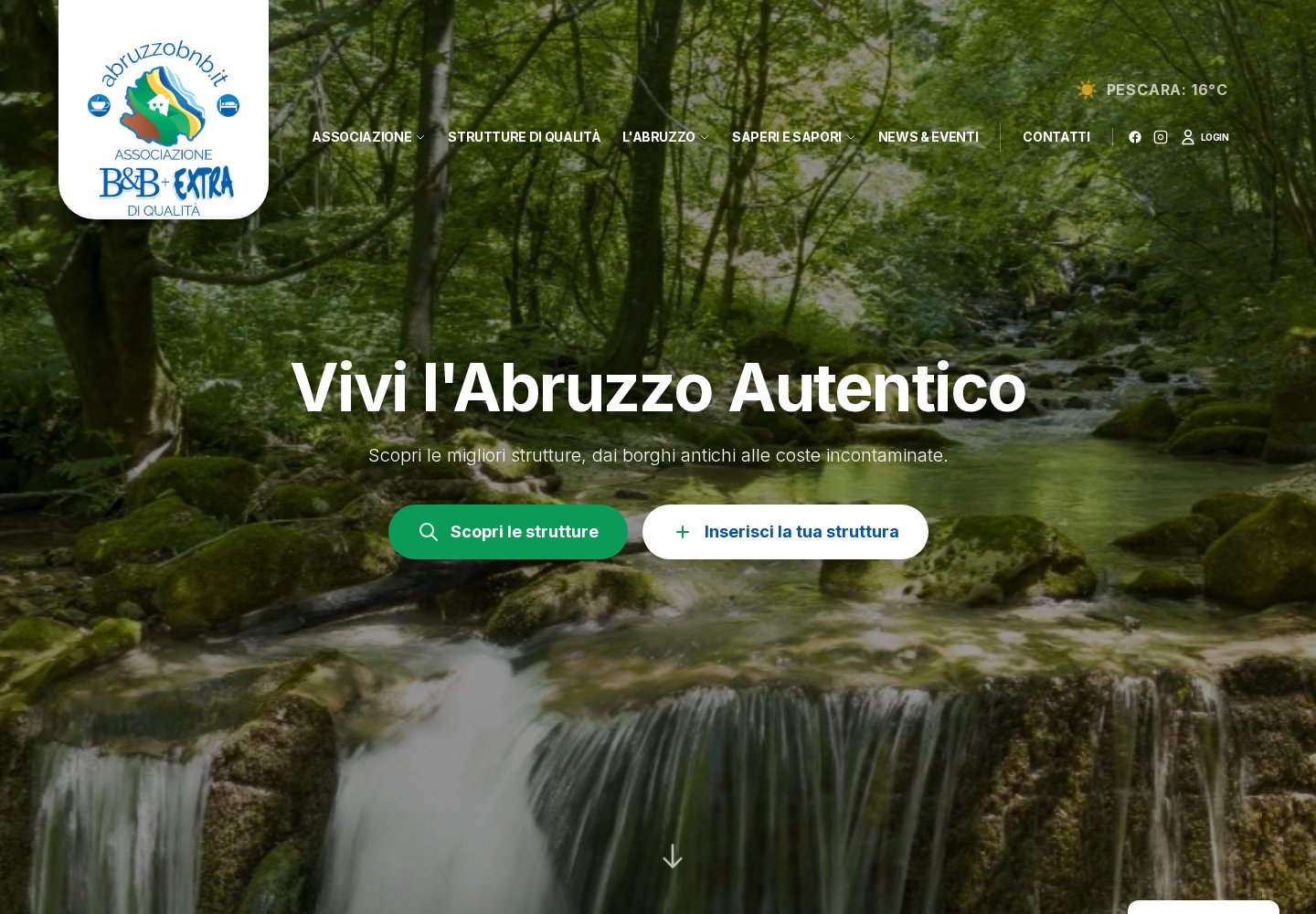 Abruzzo BnB — sito su desktop