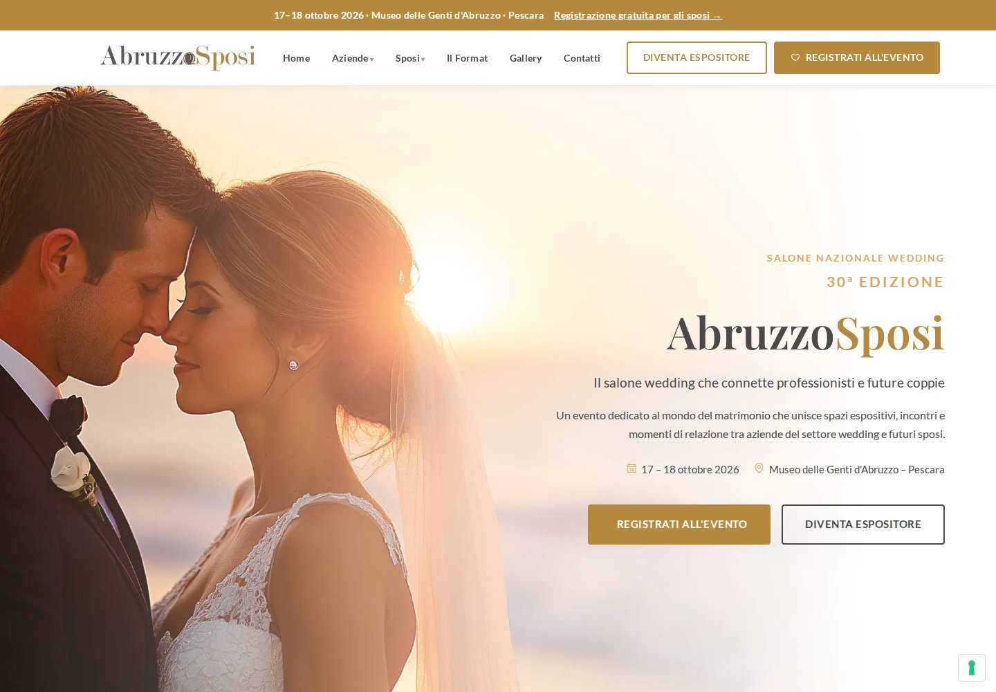 AbruzzoSposi — website on desktop
