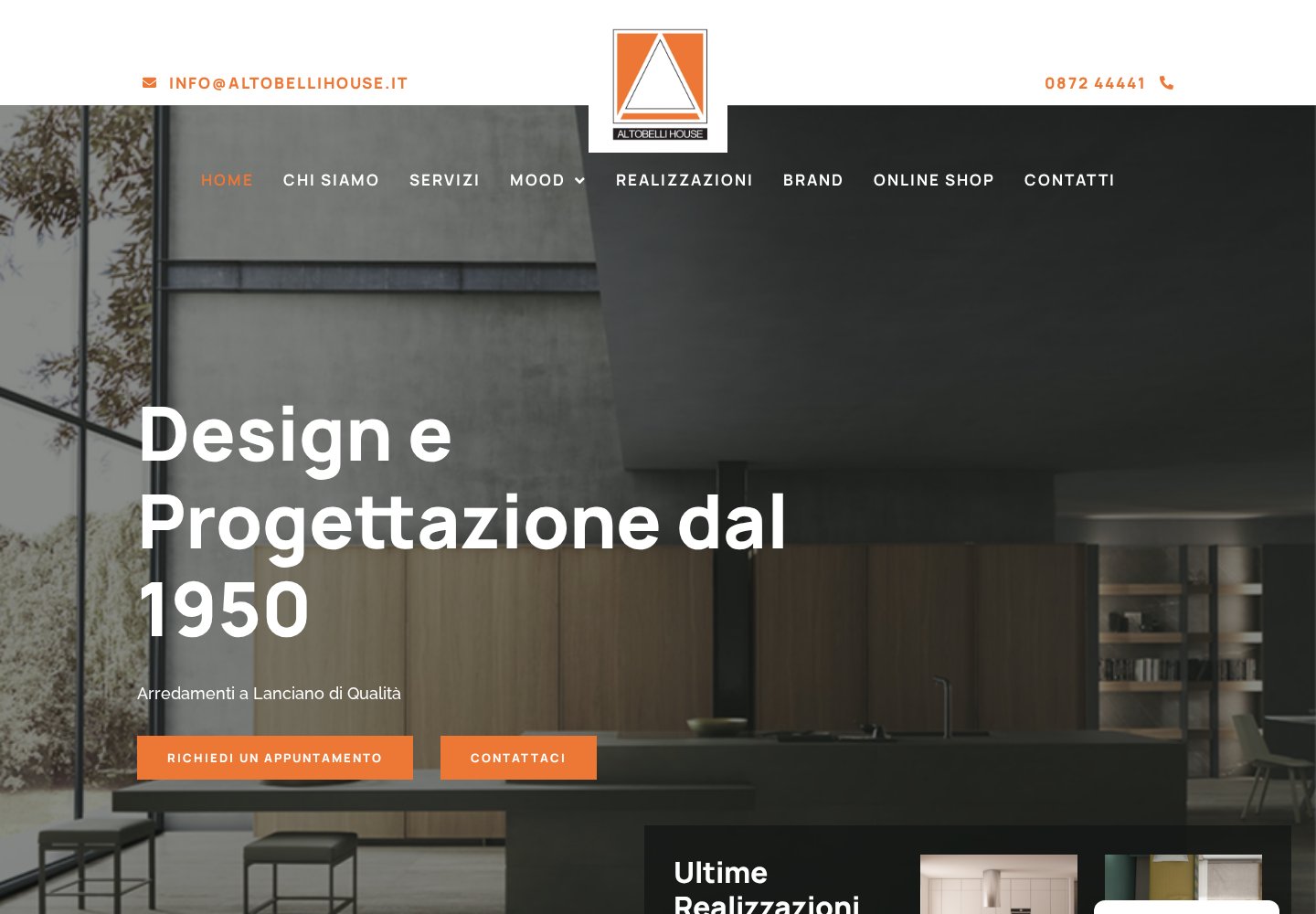 Altobelli House — website on desktop