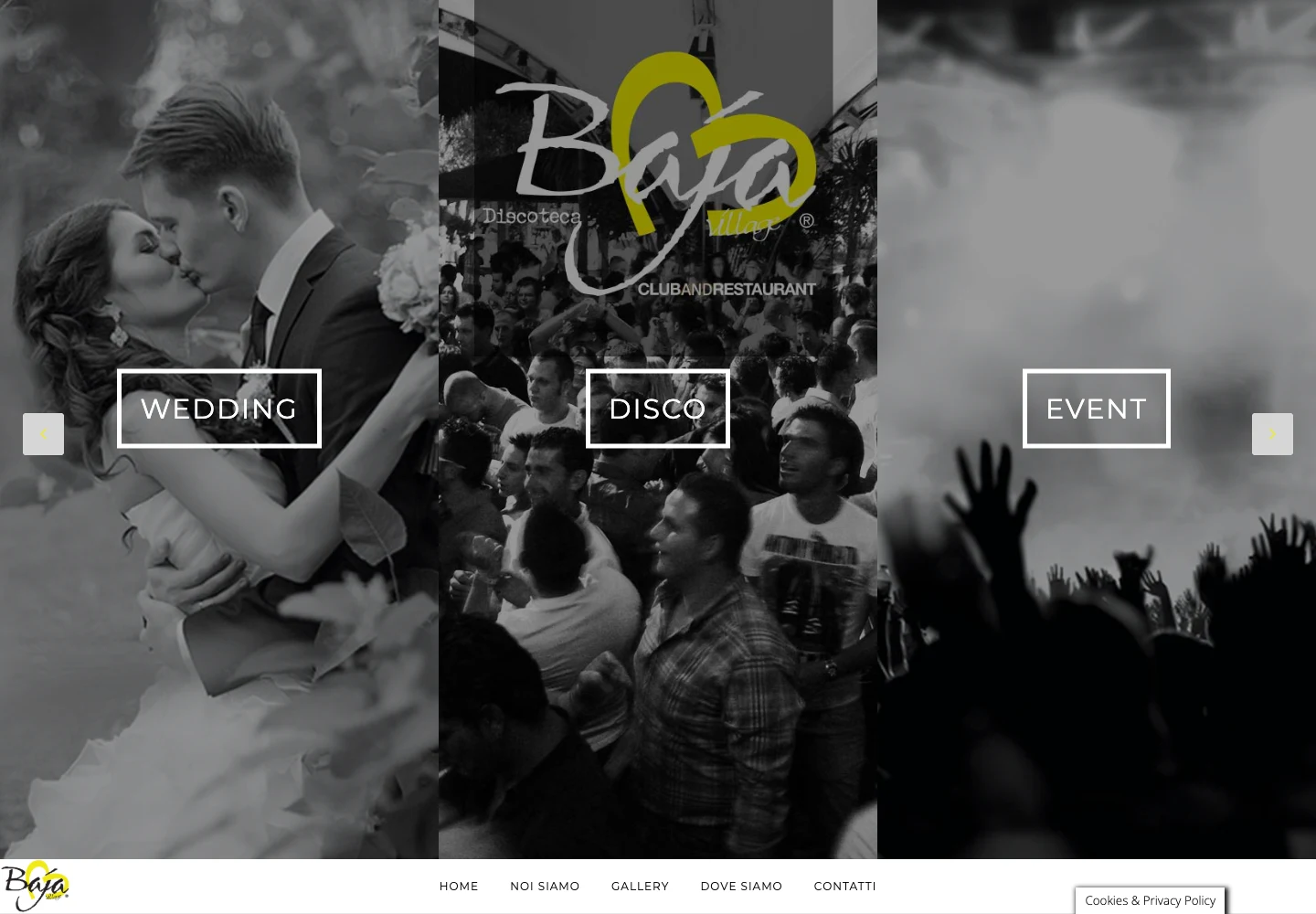Baja Village — sito su desktop