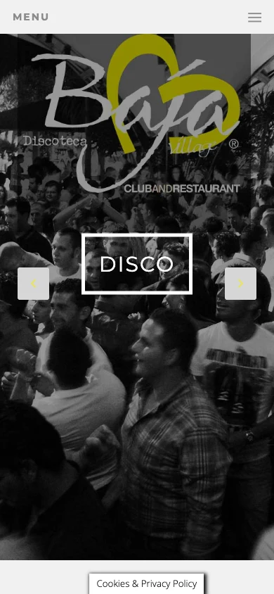 Baja Village — sito su mobile