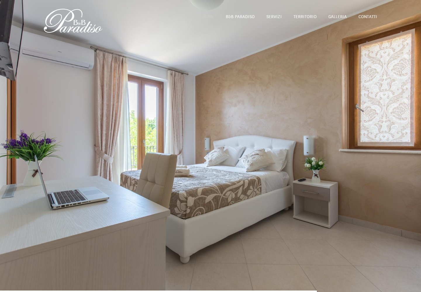 B&B Paradiso — sito su desktop