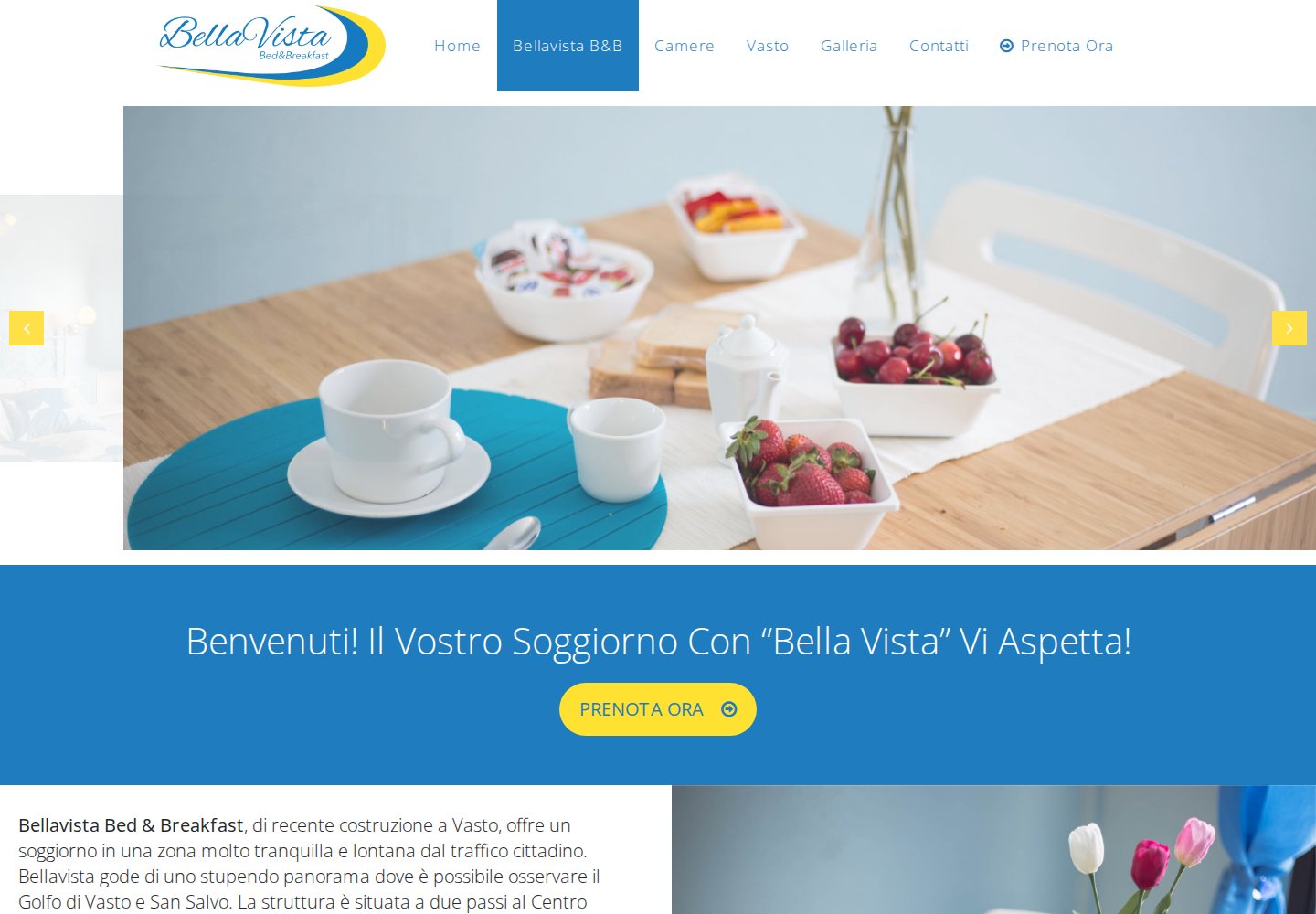 Bellavista B&B — sito su desktop