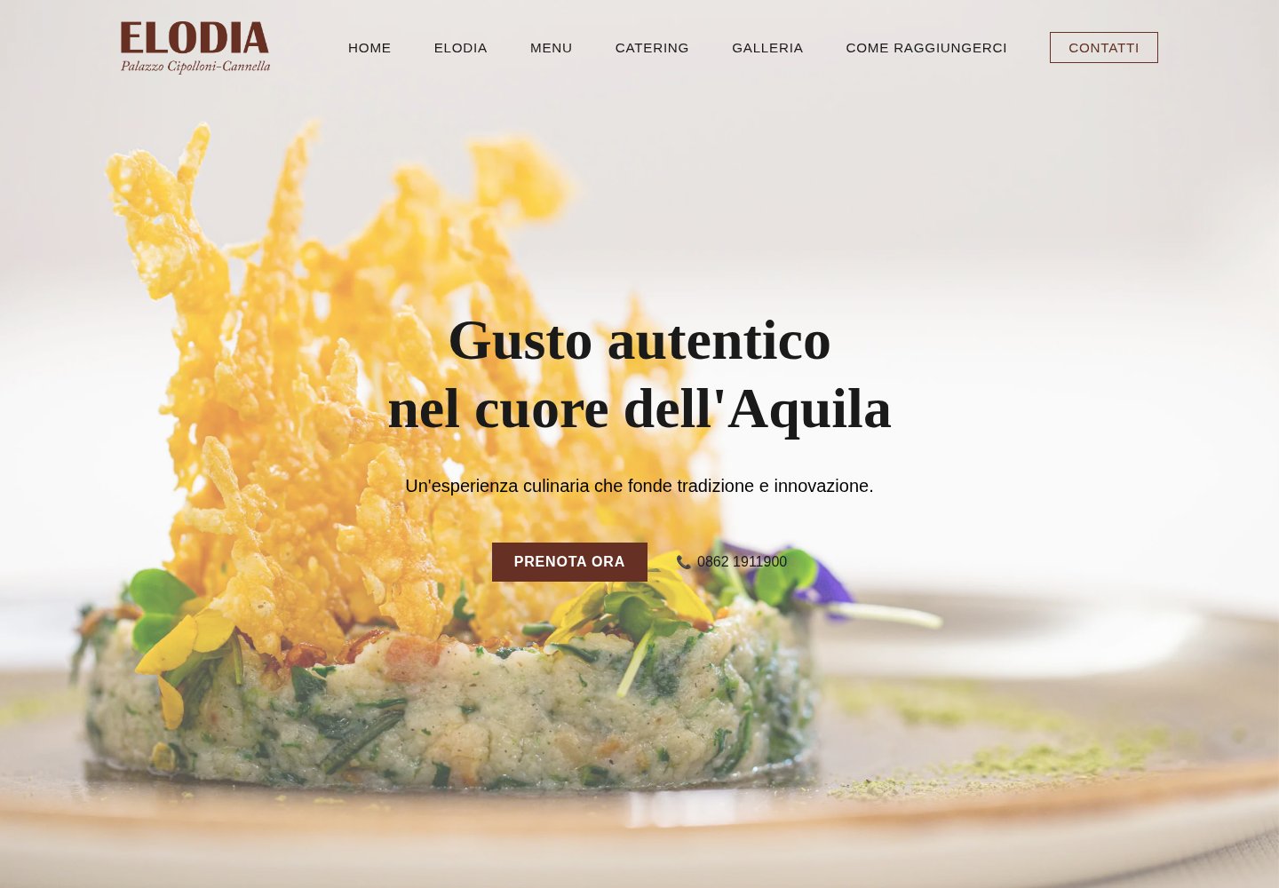 Elodia — sito su desktop