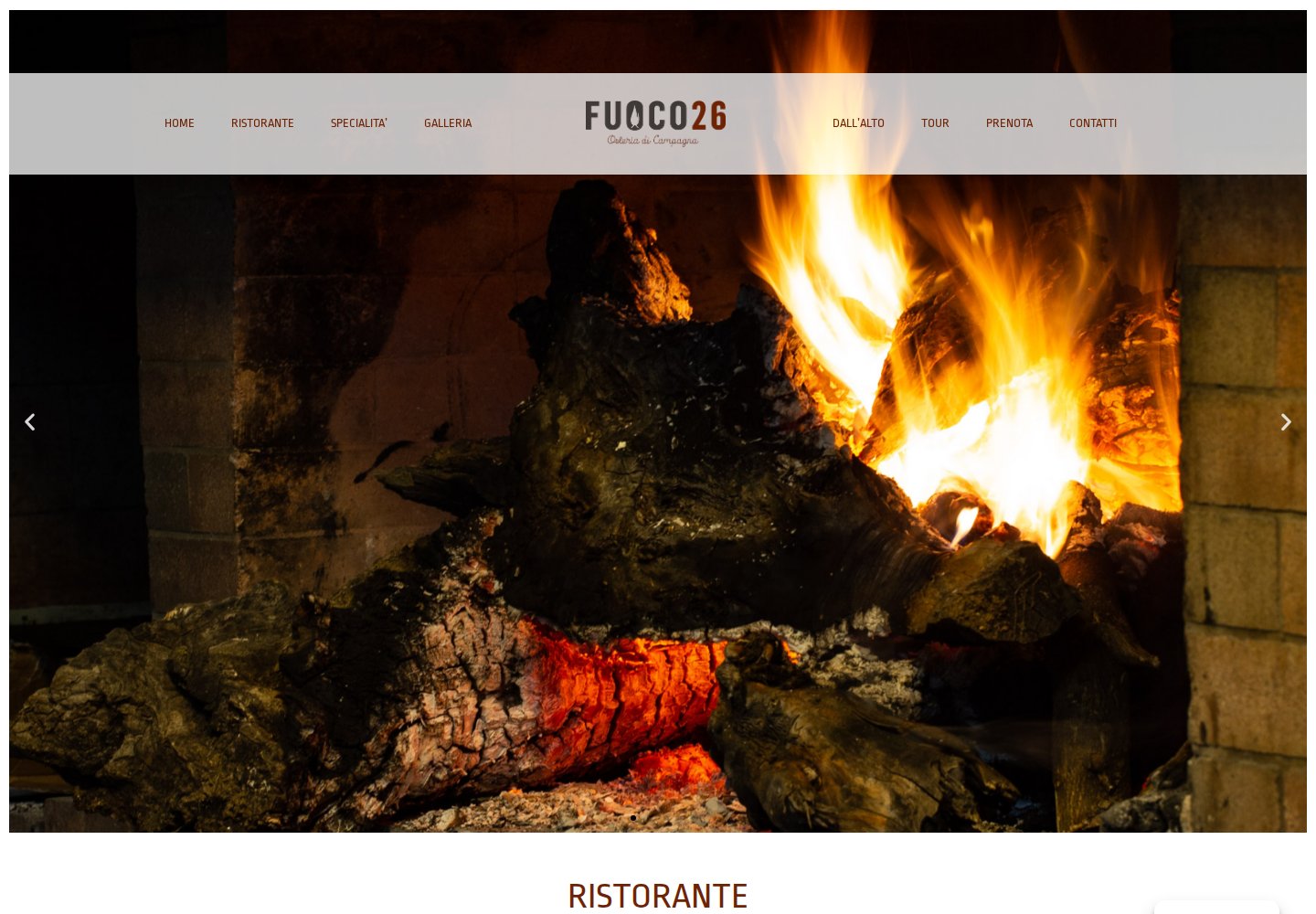 Fuoco 26 — website on desktop