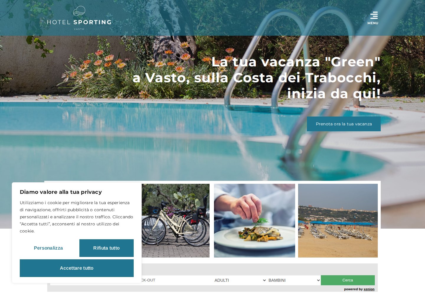 Hotel Sporting — website on desktop