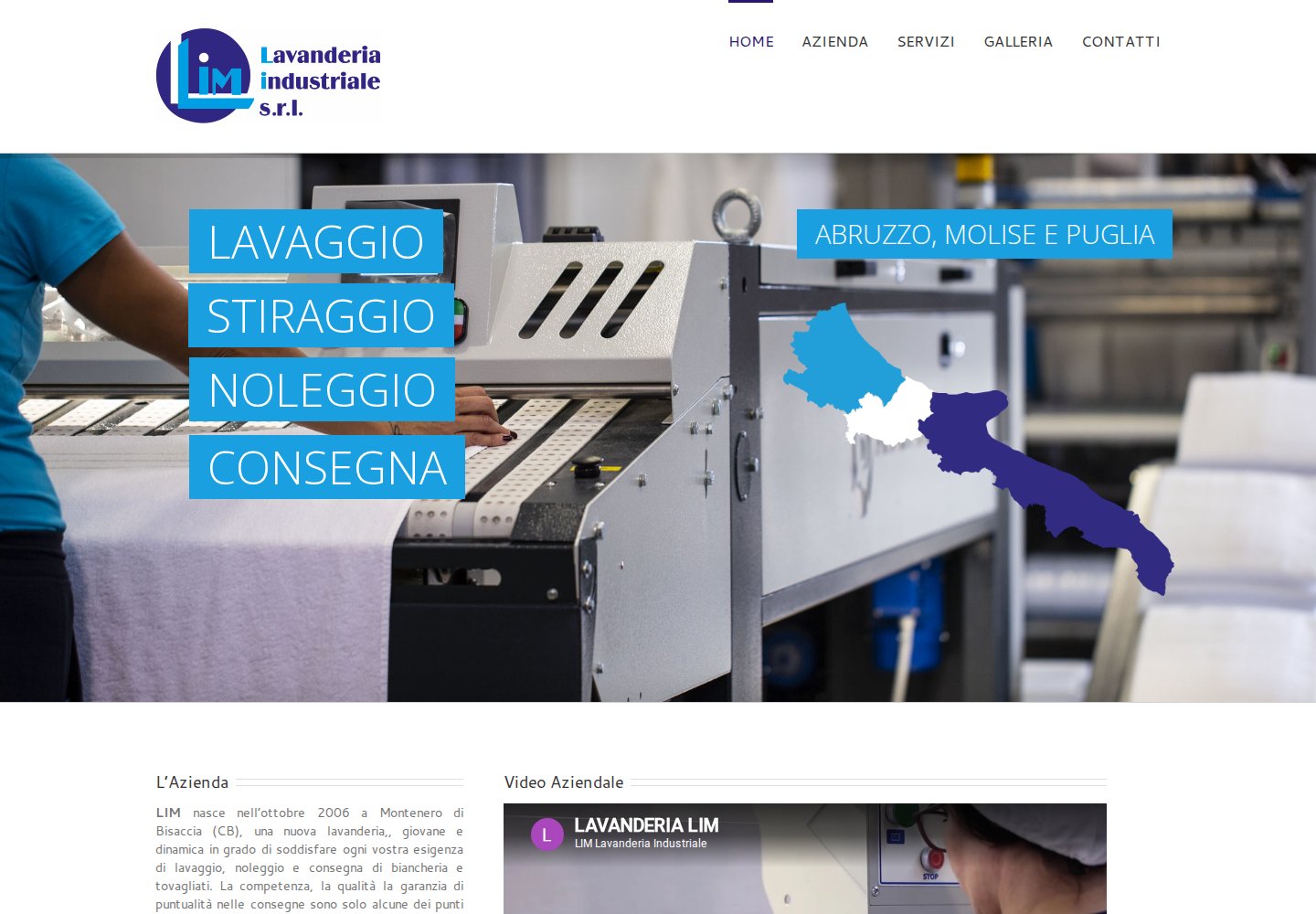 Lavanderia LIM — sito su desktop