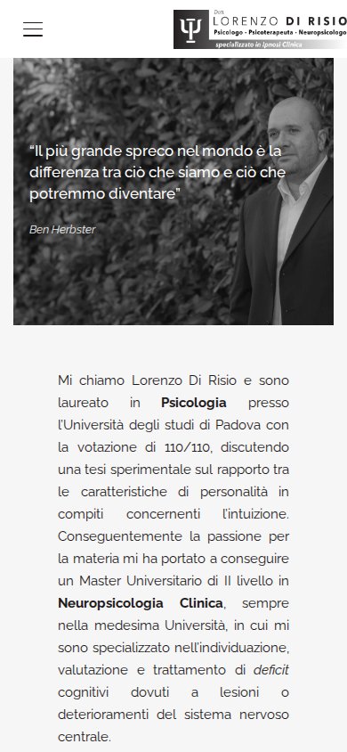 Dott. Lorenzo Di Risio — website on mobile