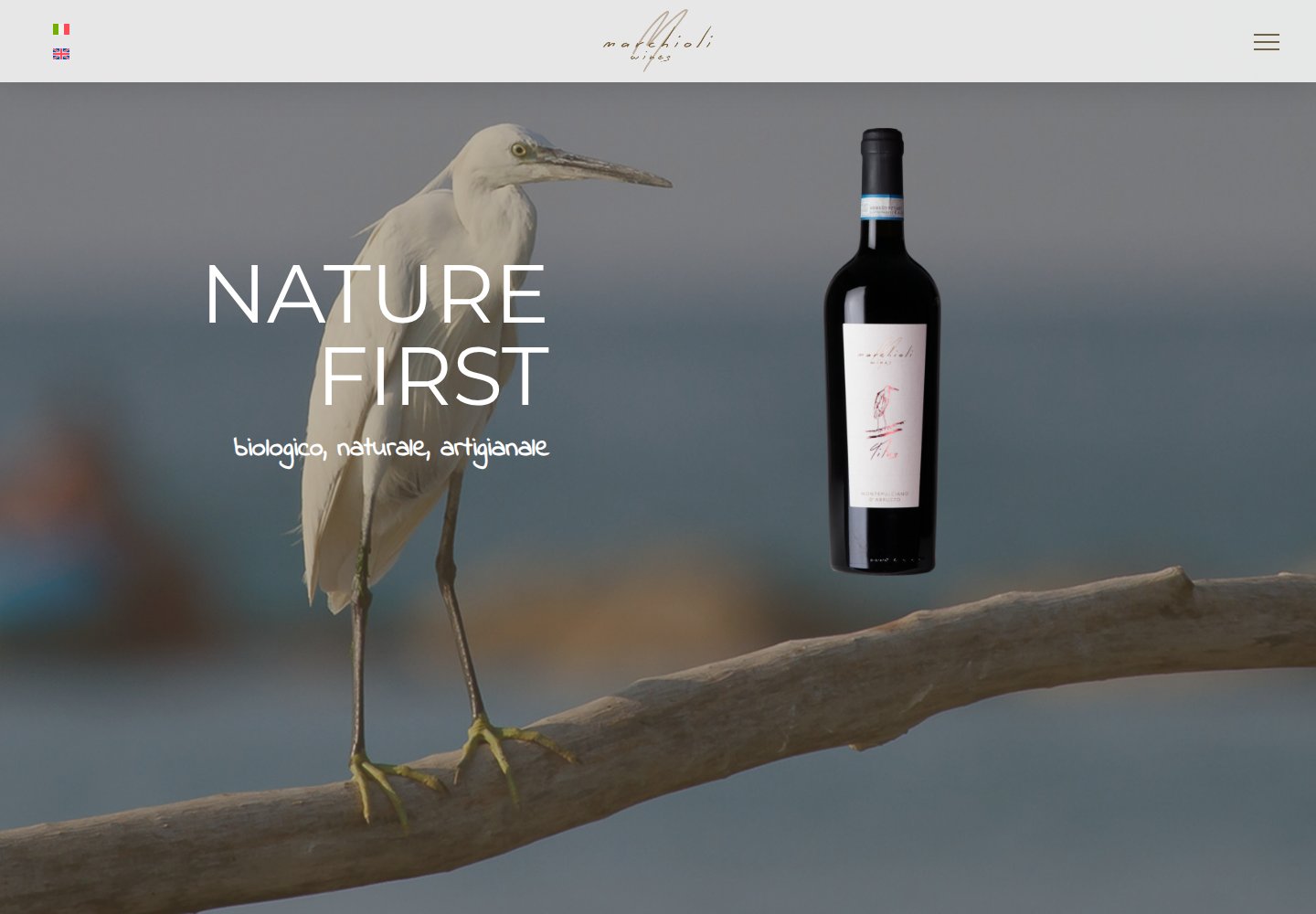 Marchioli Wines — website on desktop