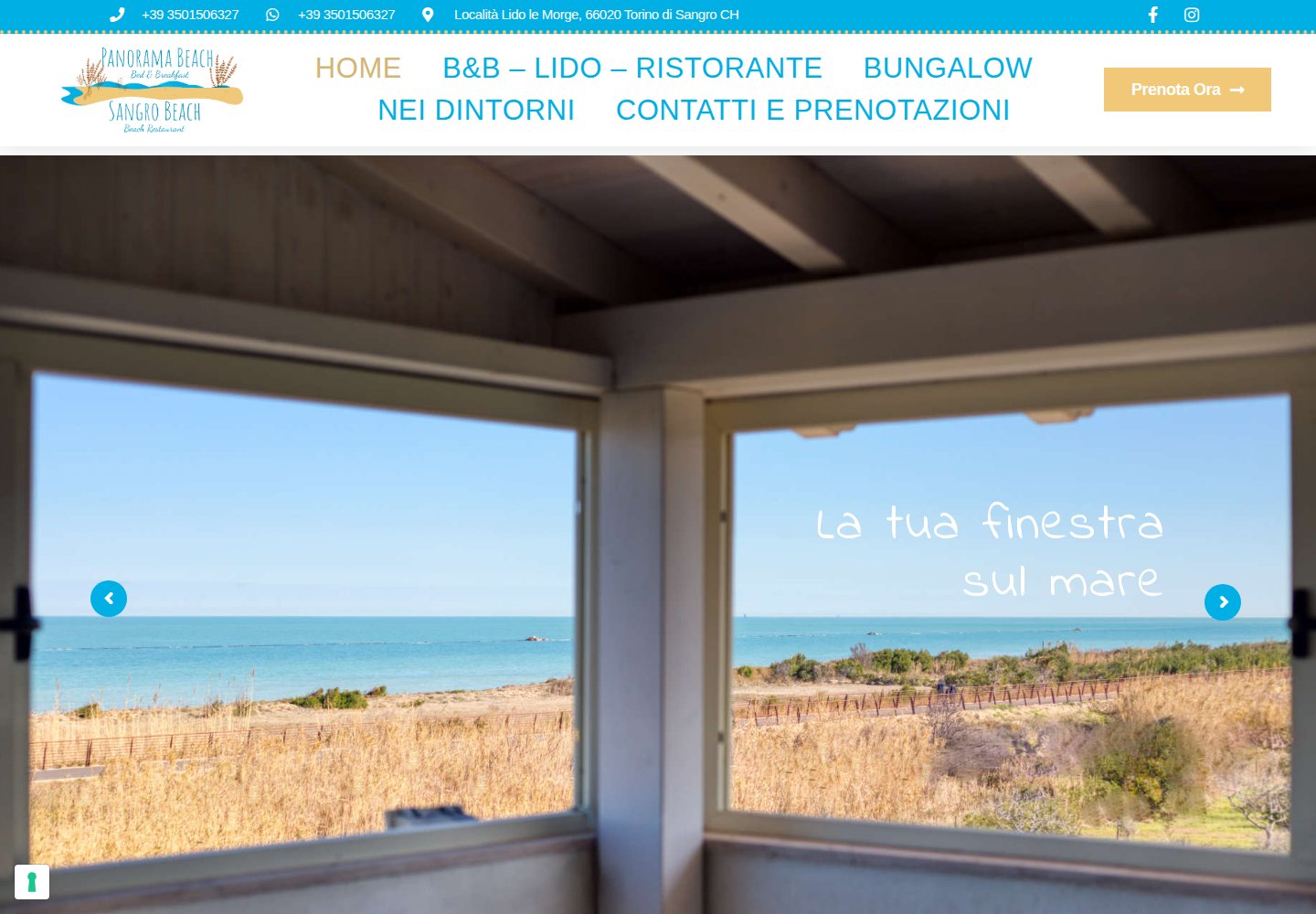 Panorama Beach — website on desktop