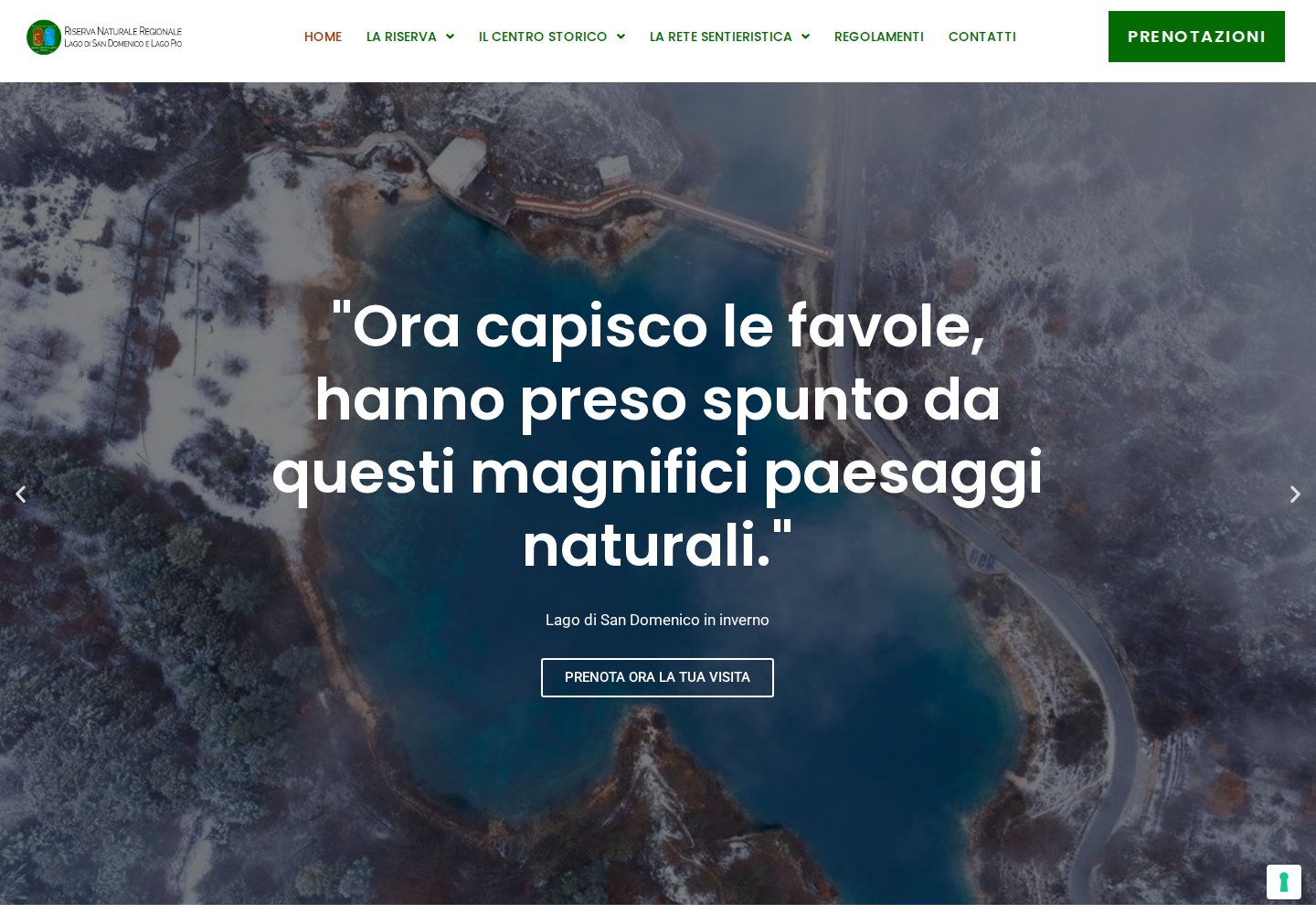 Riserva Naturale Villalago — website on desktop