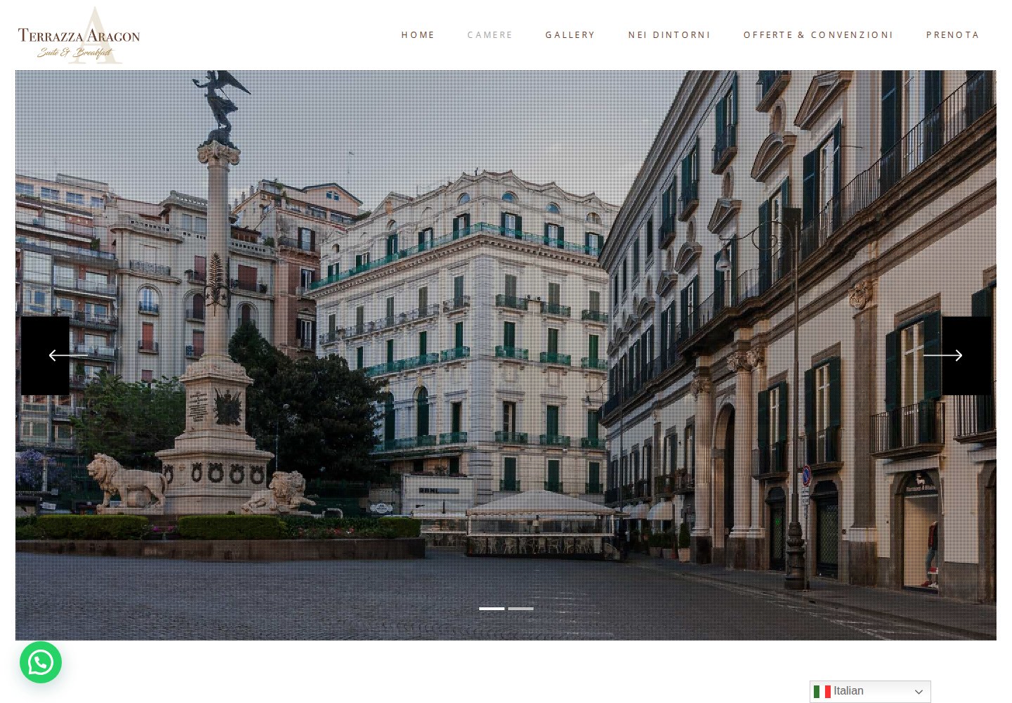 Terrazza Aragon — website on desktop
