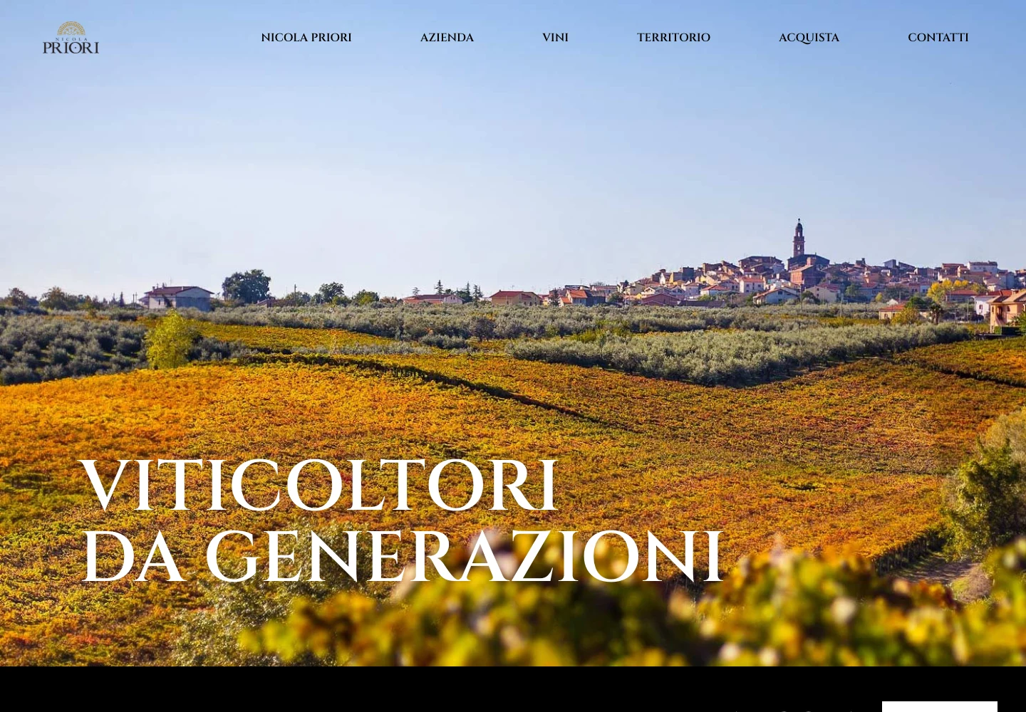 Vini Priori — sito su desktop