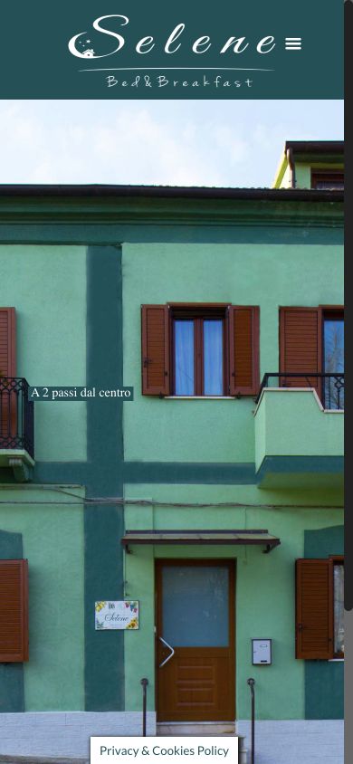 Selene B&B — website on mobile